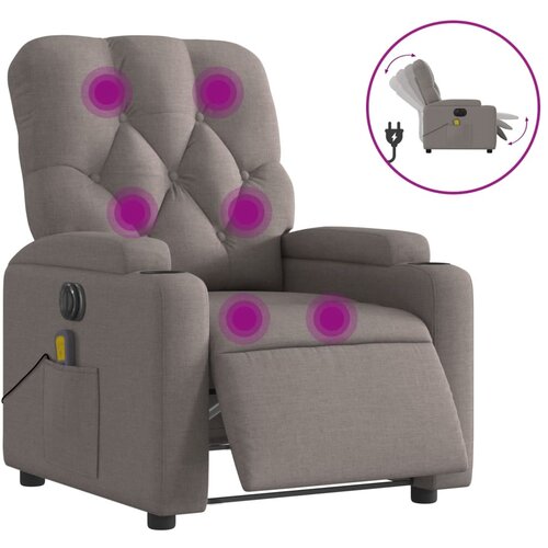 Maison Chic Električni masažni naslanjač - Relax naslanjač taupe blago, (22134818) Cene