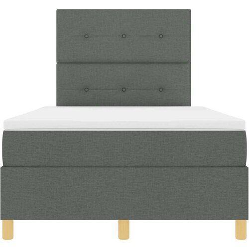 VidaXL Box Spring Krevet s madracem &amp;amp; LED Tamno siva 120x190 cm Tkanina Slike