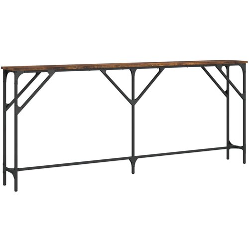 Maison Chic konzolna miza - miza ob steni dimljen hrast 180x23x75 cm inženirski les, (21786402) Cene