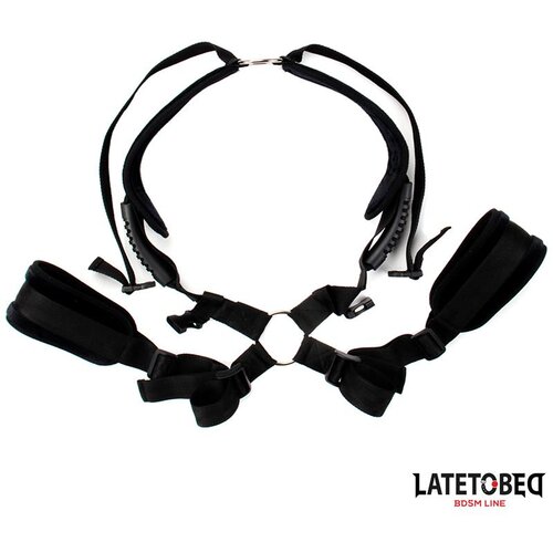 LateToBed BDSM Line Komplet Shoulder Swingstrap Black Slike