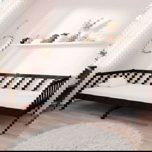  Dnevna postelja črna trdna borovina 90x200 cm, (20644080) Slike