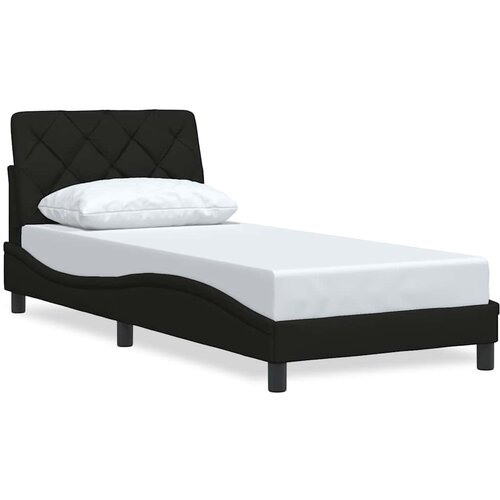 VidaXL posteljni okvir brez vzmetnice Črna 90x190 cm Tkanina, (21792925) Slike