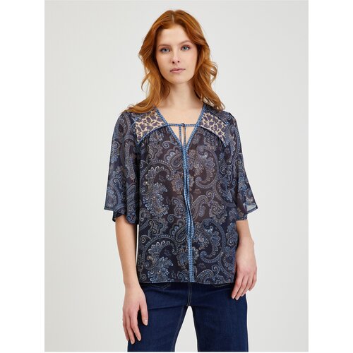 Orsay Dark blue Women&amp;#039;s Patterned Blouse - Women Slike