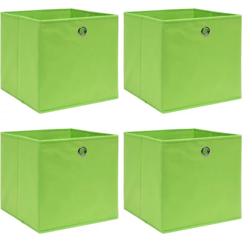 vidaXL škatle za shranjevanje 4 kosi zelene 32x32x32 cm blago