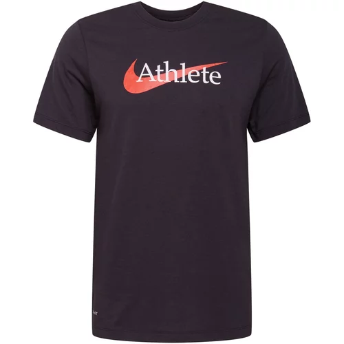 Nike Tehnička sportska majica ciglasto crvena / crna / bijela