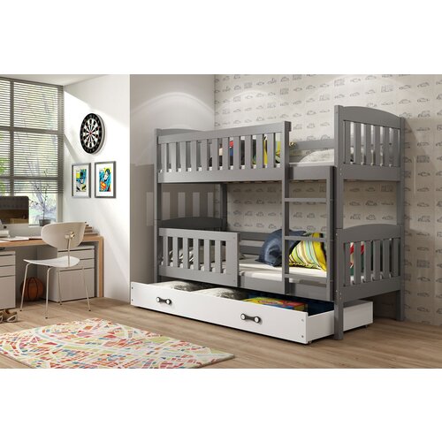 BestBed POGRAD KUBUS 200X90 S PREDALOM (VE� BARV) - GRAFIT-Bela Cene