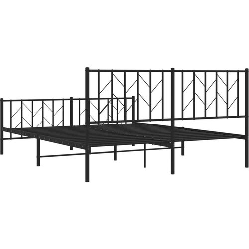 vidaXL Metalni okvir kreveta uzglavlje i podnožje crni 160x200 cm Cijene