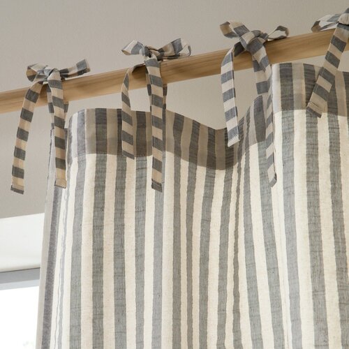 Pineapple Elephant Siva zavesa 140x229 cm Zanzibar Woven Stripe &amp;ndash; Slike