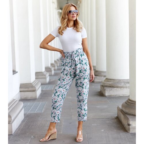 Gemre Green floral Minoprio trousers Slike