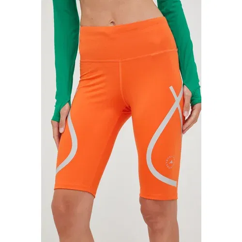 ADIDAS BY STELLA MCCARTNEY Kratke hlače za trčanje za žene, boja: narančasta, s tiskom, visoki struk