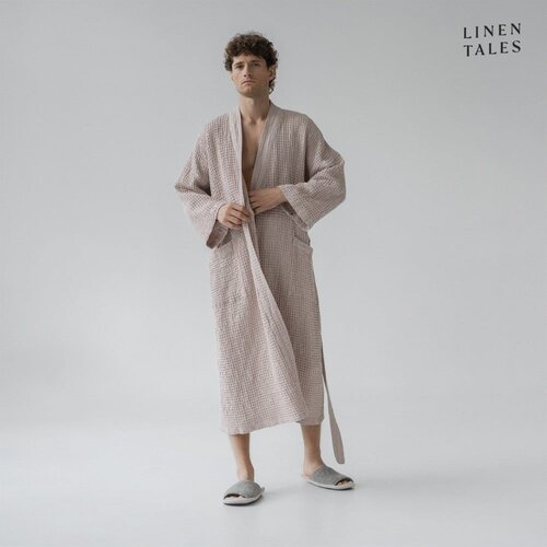 Linen Tales Bež kopalni plašč velikosti S/M Honeycomb – Linen Tales Cene