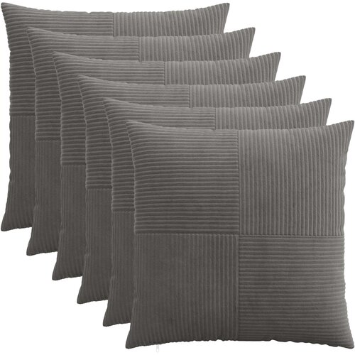  Presvlaka za jastuk 6 pcs ALMELO Tamnosiva 65 x 65 cm Kord Cijene