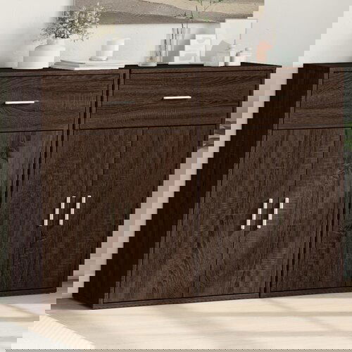 VidaXL Komoda 2 kosa rjavi hrast 60x30x84 cm inženirski les Slike