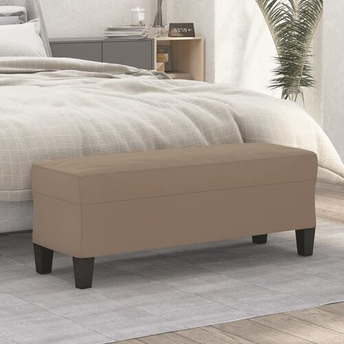  Klupa smeđesiva 100 x 35 x 41 cm od mikrovlakana Slike