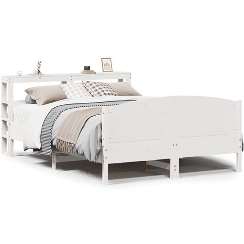 vidaXL Posteljni okvir brez vzmetnice bel 120x190 cm trdna borovina Cene