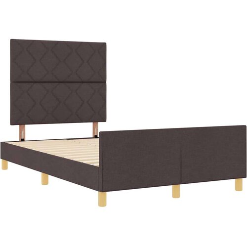 VidaXL Okvir za krevet Tamno smeđa 120 x 190 cm tkanina Slike