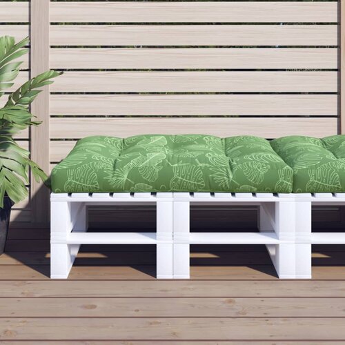 VidaXL Blazina za kavč iz palet vzorec listja 120x80x12 cm blago Slike