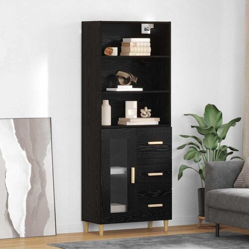 Highboard Crni hrast 69,5 x 32,5 x 180 cm Konstruirano drvo Cijene