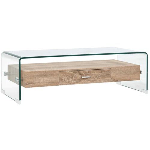 VidaXL Klubska mizica prozorna 98x45x31 cm kaljeno steklo Slike