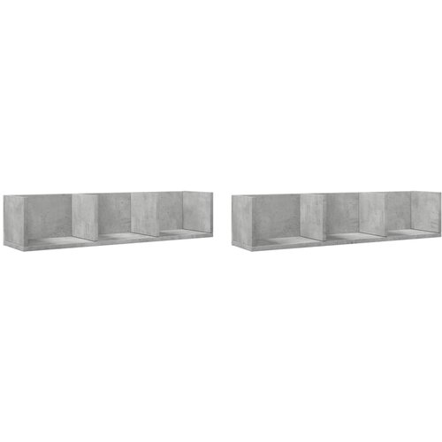  Zidni ormarići 2 kom boja siva betona 75x18x16,5 cm drveni Slike