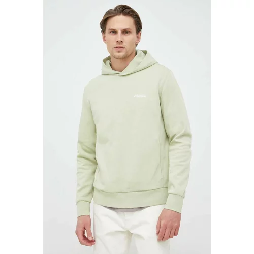 Calvin Klein Bluza moška, zelena barva, s kapuco