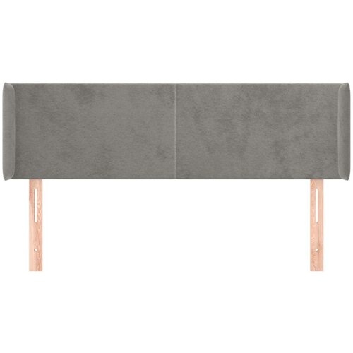  Vzglavje z u&amp;scaron;esi svetlo sivo 147x16x78/88 cm žamet, (20793041) Slike