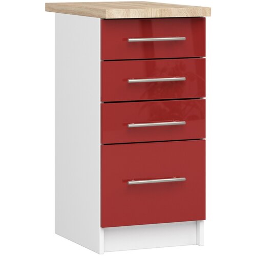 AKORD OLIWIA S40 SZ4 Kabinet + BELA / RDEČA Sijajna Plošča, (21713559) Cene