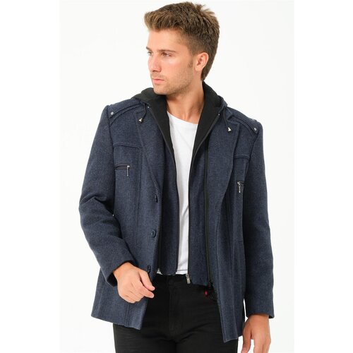 Dewberry K7532 MEN&amp;#039;S COAT-DIAGONAL NAVY BLUE Slike