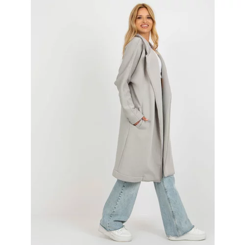 Fashion Hunters Grey long tracksuit coat without fastening