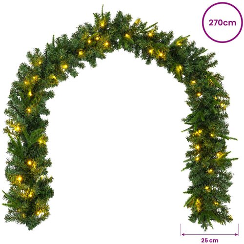  Božićni vijenci Zelena 270 cm PVC i PE 50 LED lampica Slike