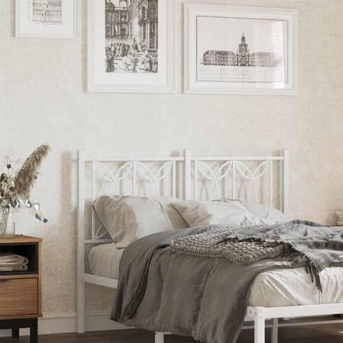 vidaXL Kovinsko vzglavje belo 120 cm Cene
