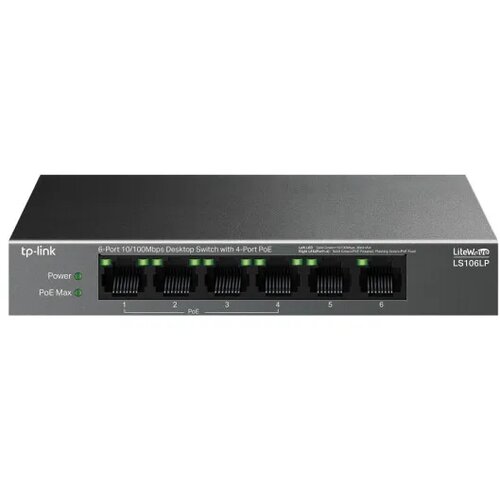 Tp-link LiteWave LS106LP network switch Unmanaged Fast Ethernet (10/100) Power over Ethernet (PoE) Black Cijene