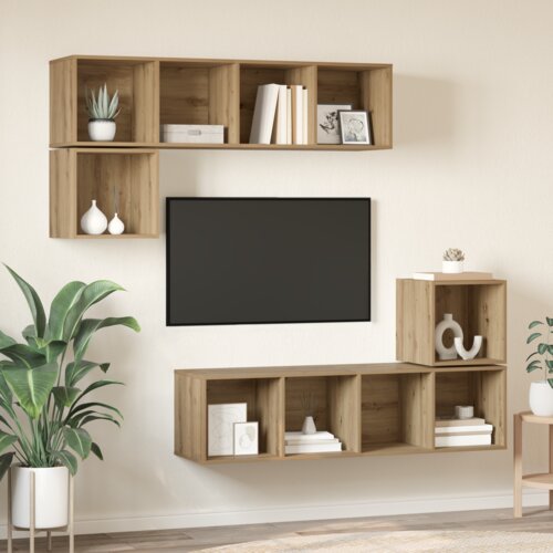 VidaXL Komplet TV omaric 4 pcs artisan hrast 37 x 37 x 142.5 cm Slike