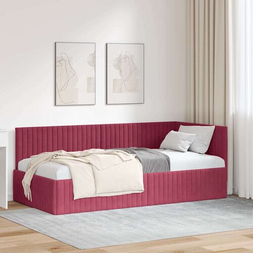  Kutni okvir kreveta Vinska crvena 90 cm x 190 cm Bar&scaron;un Cijene