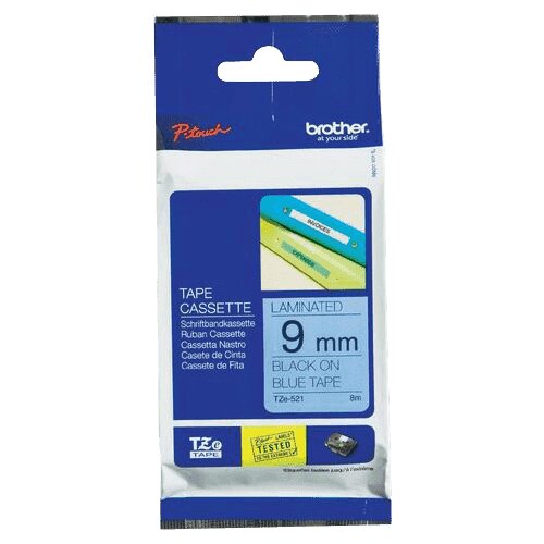 Brother TZe-521 crna na plavo 9mm ( 0351 ) Slike