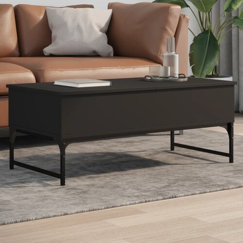 vidaXL Klubska mizica črna 100x50x40 cm inženirski les in kovina Cene