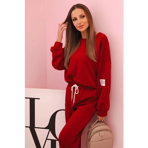 Kesi Włoski Set sweatshirt + pants butter red Slike