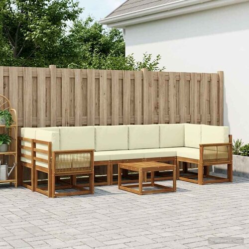  Set vanjskih sofa 8 pcs Prirodna i krem Poliester Cene