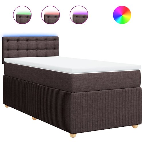 vidaXL Box spring postelja z vzmetnico temno rjava 100x200 cm blago, (21291361) Cene