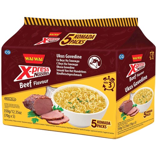 Wai Wai x-press instant nudle ukus govedine 5x70g Cene