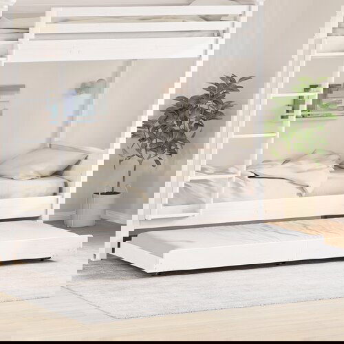 vidaXL Krevetna konstrukcija Bijela Masivna borovina 90 x 200 cm Cijene