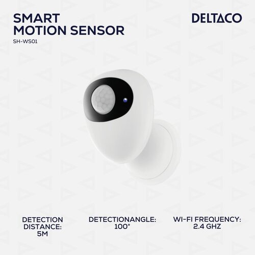 Deltaco SMART HOME Wifi Senzor gibanja, PIR, WiFi 2.4 GHz BELO/ČRNO Cene
