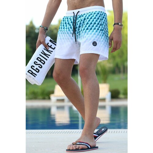 Madmext Swim Shorts - Green - Plain Slike