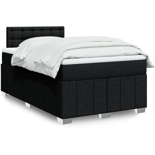 vidaXL Box spring postelja z vzmetnico črn 120x200 cm blago Cene