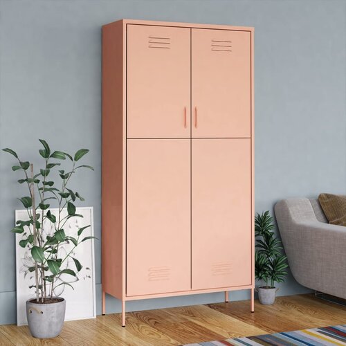 vidaXL Garderobna omara roza 90x50x180 cm jeklo Cene
