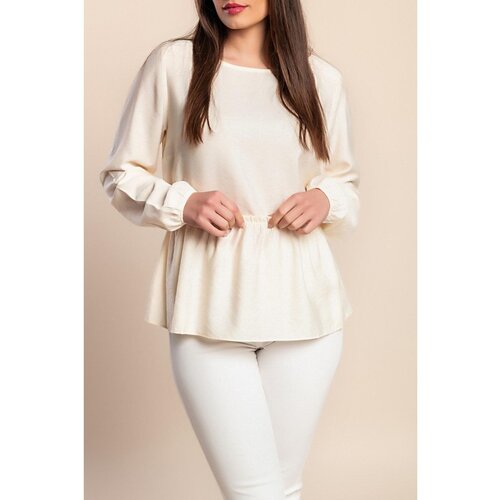 Fenzy Plus Size Bluza Z Dolgimi Rokavi, Krem Cene