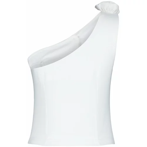 Trendyol Ecru Fitted Limited Edition One-Shoulder Rose Detail Woven Vest