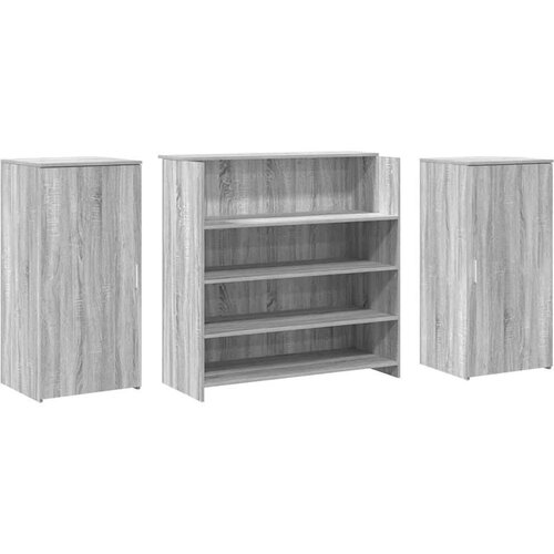  Sprejemna miza siva sonoma 200x50x103,5 cm inženirski les Slike