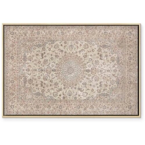  Slika - Sand carpet - worn Persian carpet with rich decorative motifs 120x80 U prirodnom drvenom okviru Slike