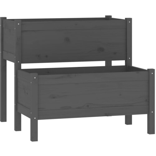 Maison Chic Visoka greda - Greda - Cvetlični Lonec siva 84,5x84x75 cm trdna borovina, (21790251) Cene